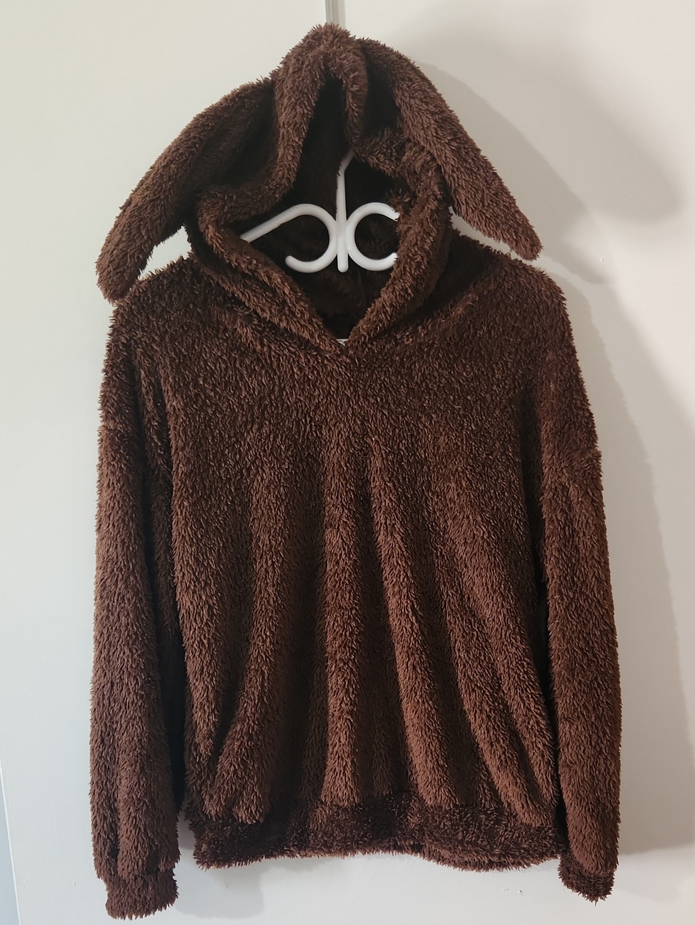 Size Small  Plush Rabit Ears Hooded Pullover Sweater